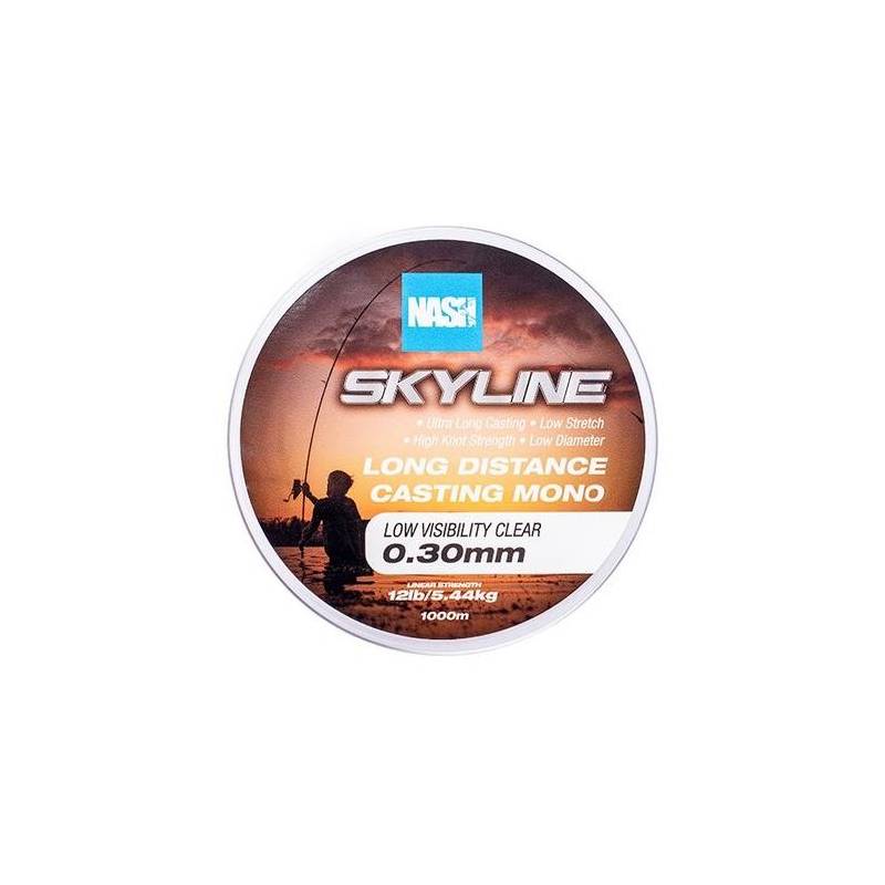 Nash Skyline Mono Clear 12lb 0.30mm 1000m – Fil nylon longue distance | CarpeConnect
