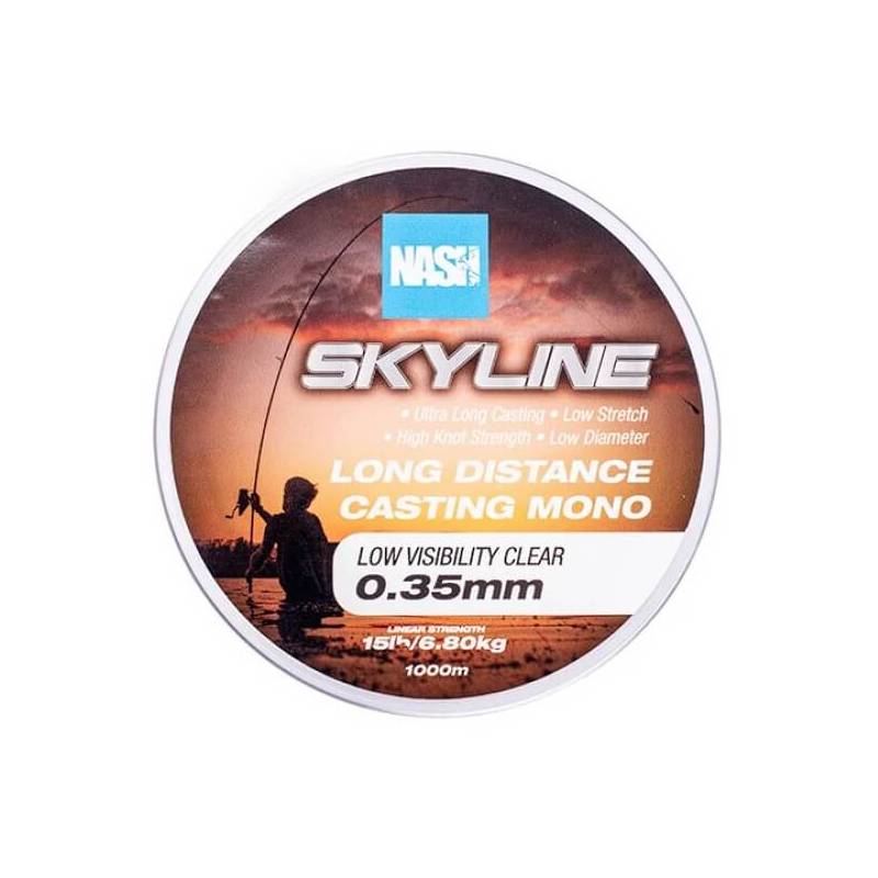 Nash Skyline Mono Clear 15lb 0.35mm 1000m – Fil nylon longue distance | CarpeConnect