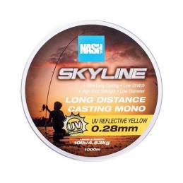 Nash Skyline Mono UV Yellow 10lb 0.28mm 1000m – Fil monofilament haute visibilité | CarpeConnect