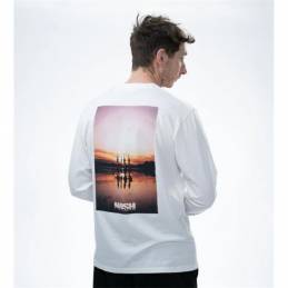 Nash Make It Happen Sunset Long Sleeve T Shirt Écru S – T-shirt manches longues pêche