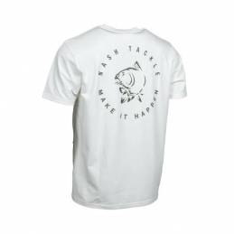 Nash Make It Happen Carp Logo T Shirt Ecru M – T-shirt pêche carpe | CarpeConnect
