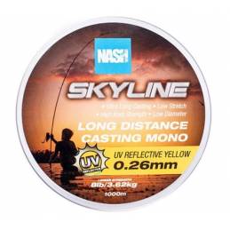 Nash Skyline Mono UV Yellow 8lb 0.26mm 1000m – Fil nylon haute visibilité | CarpeConnect
