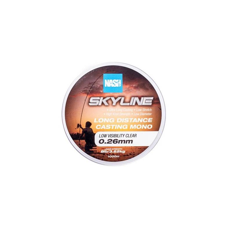 Nash Skyline Mono Clear 8lb 0.26mm 1000m – Fil nylon longue distance | CarpeConnect