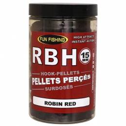 FUN FISHING RBH Pellets Percés Surdosés Robin Red 230 g 15 mm – www.CarpeConnect.com