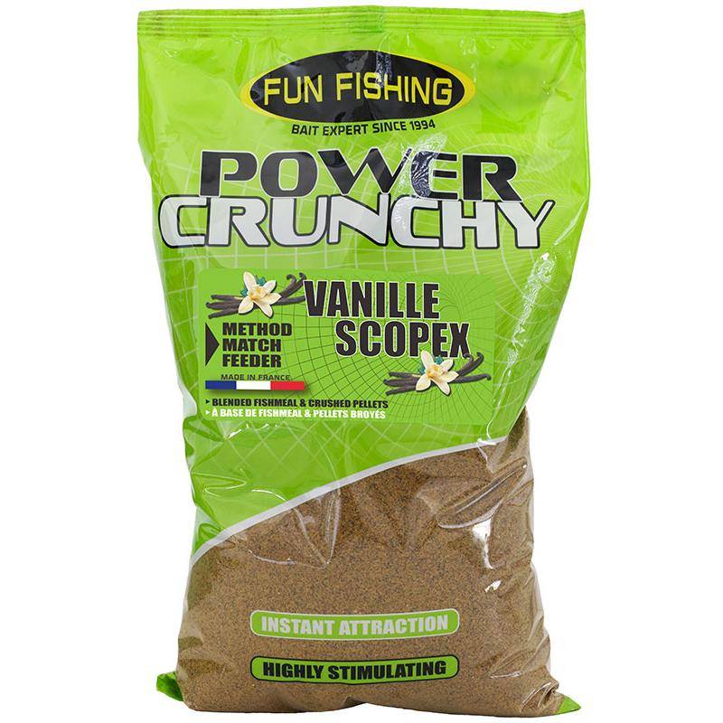 FUN FISHING Amorces Power Crunchy Vanille Scopex 2 kg – www.CarpeConnect.com