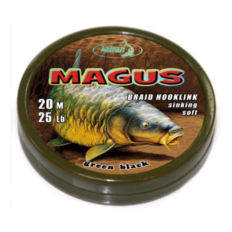 KATRAN BRAIDED HOOK LINKS MAGUS 25 LBS 20 M GREEN BLACK