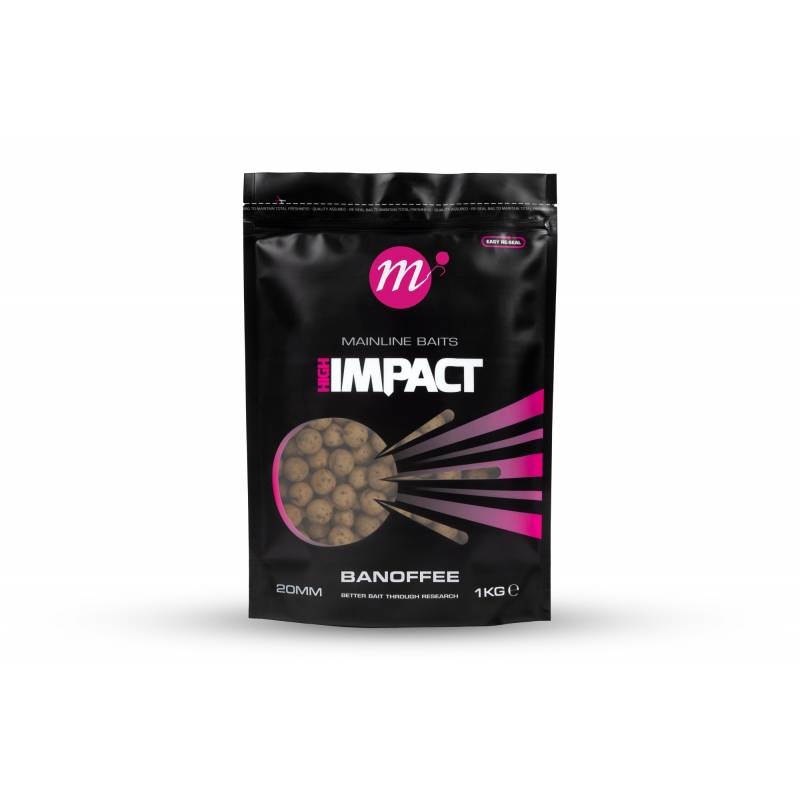 Mainline Hi Impact Banoffee 20mm 1kg Bouillettes Carpe Banane Caramel