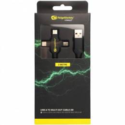 Ridge Monkey Vault USB A to Multi Out Cable 2m | CarpeConnect