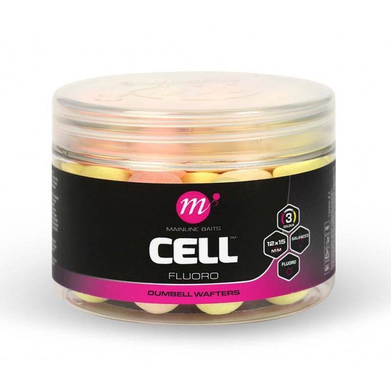 Mainline Cell Fluoro Dumbell Wafters 12x15mm Rose Jaune Blanc | CarpeConnect