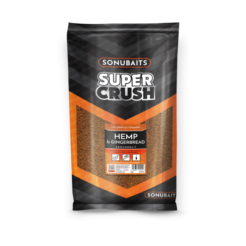 SONUBAITS Supercrush Hemp Gingerbread 2Kg - Amorce Chènevis Pain d’Épices | CarpeConnect