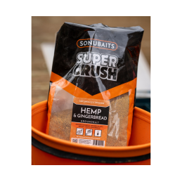SONUBAITS Supercrush Hemp Gingerbread 2Kg - Amorce Chènevis Pain d’Épices | CarpeConnect