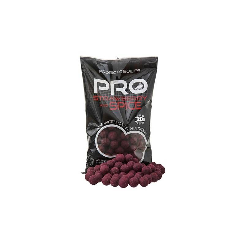 STARBAITS PRO STRAWBERRY SPICE BOILIES 24 MM 800G