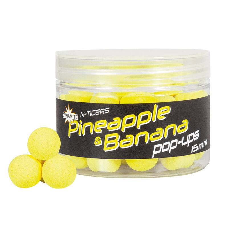 Dynamite Baits N'Ticers Pineapple Banana Pop-Ups 10mm | Pop-Ups Carpe Fruités | CarpeConnect