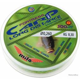 Milo Nylon Fortress Carp Long Distance 300 m 0.26 mm 8.3 kg | Nylon Carpe Longue Distance | CarpeConnect