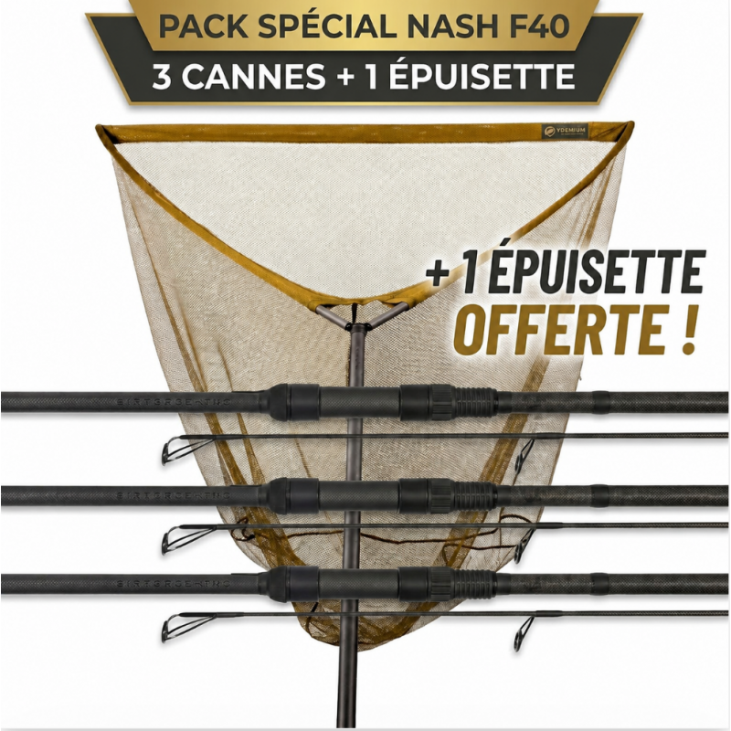 Ensemble Carpe Nash Air Force F40 13ft 3.75lb x3 + Epuisette F40 | CarpeConnect