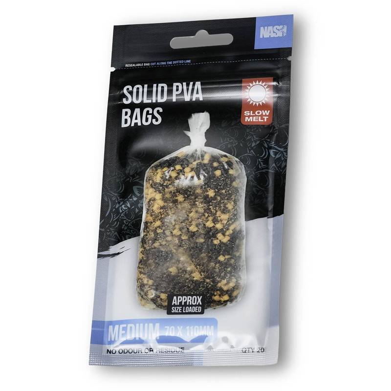 Nash Solid PVA Bags Medium Slow Melt 70x110 mm | Sac PVA Carpe | CarpeConnect