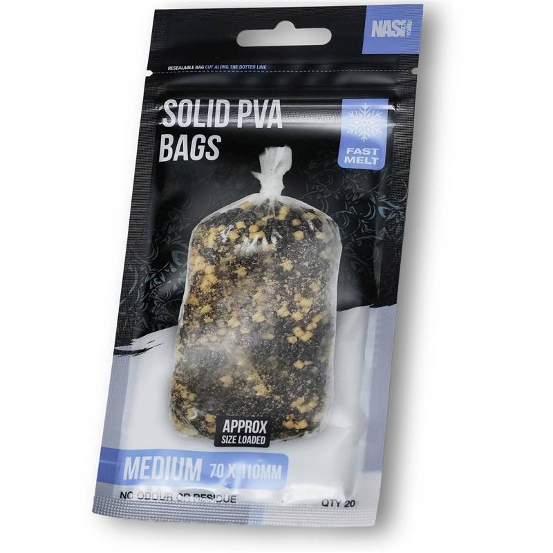 Nash Solid PVA Bags Medium Fast Melt 70x110 mm | Sac PVA Carpe | CarpeConnect