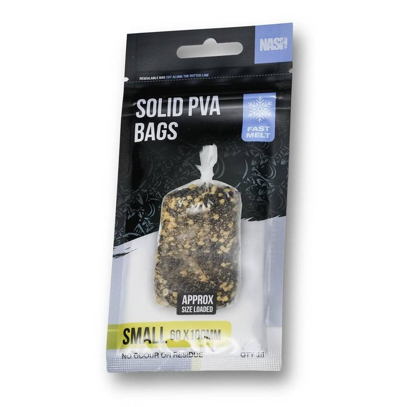 Nash Solid PVA Bags Small Fast Melt 60x100mm 25 Sacs | Sacs PVA Carpe | CarpeConnect
