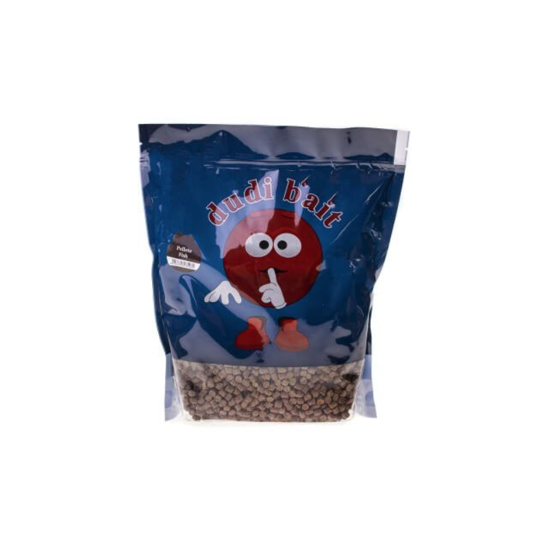 Dudi Bait Pellete Fish 1 kg pellets fishmeal pour amorçage carpe puissant et attractif disponibles chez Carpe Connect.