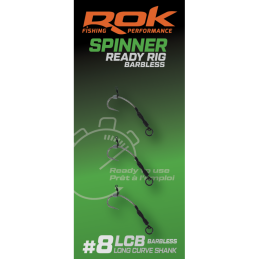 Rok Spinner-Rig Long Curve Shank Barbless Taille 8 x3 | CarpeConnect