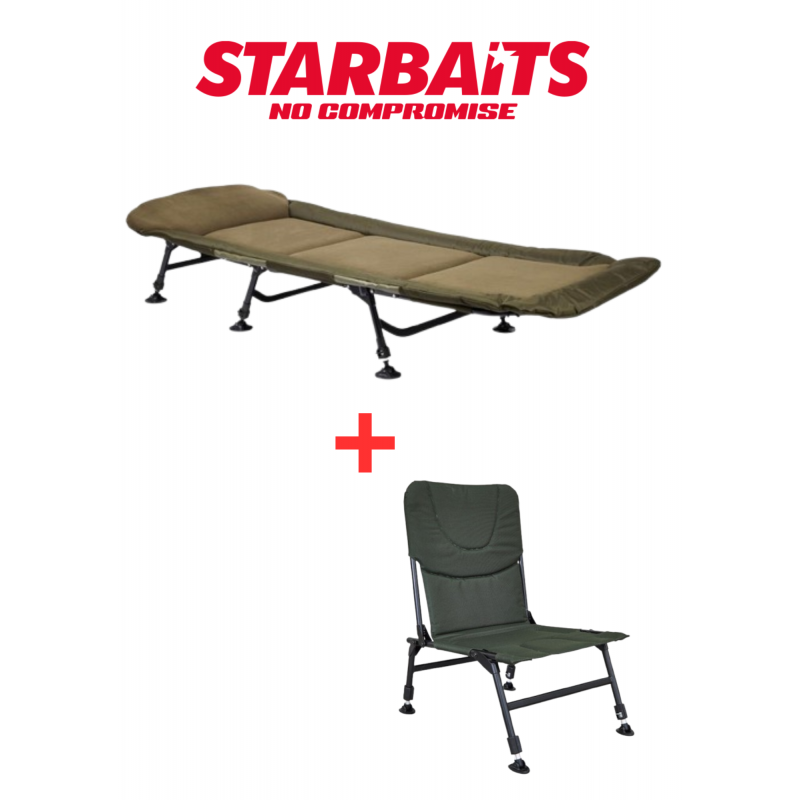 Starbaits Bed Chair 6 Pieds + Session Chair | Pack Confort Carpe | CarpeConnect