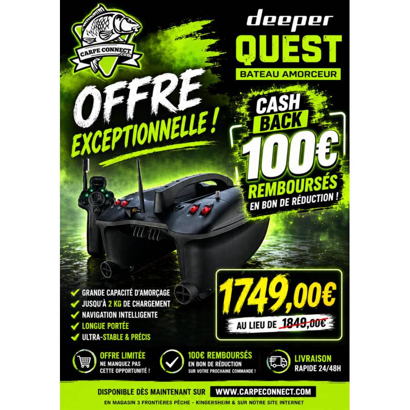 Bateau Amorceur Deeper Quest Écho GPS CHIRP+ 400 m | CarpeConnect