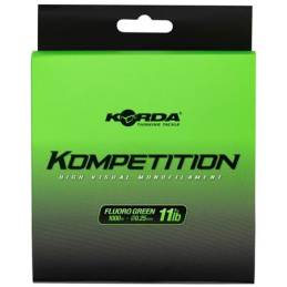 Korda Kompetition Mono 0.25 mm 11 lb 5 kg | Nylon Carpe Haute Visibilité 1000 m | CarpeConnect