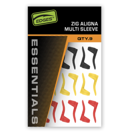 FOX EDGES Zig Aligna Multi Sleeve Kit x9, manchons Zig Rig carpe rouges jaunes et noirs, référence CAC937