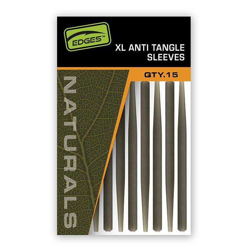FOX EDGES Naturals XL Anti Tangle Sleeves x15, manchons anti-emmêlement XL pour longs bas de ligne et Zig Rig carpe