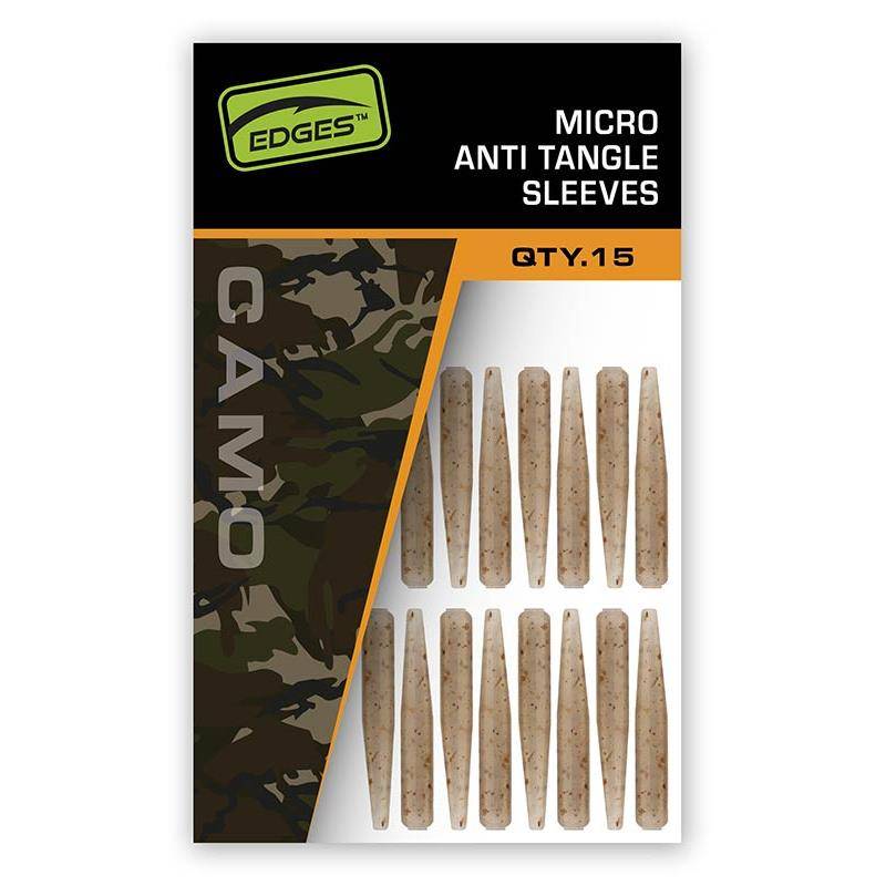 FOX EDGES Camo Micro Anti Tangle Sleeves x25, micro-manchons anti-emmêlement pour montage carpe et émerillons Kwik Change