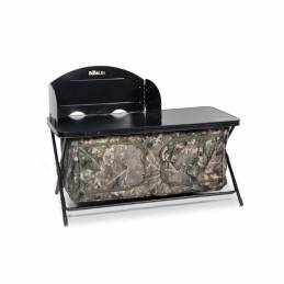 Nash Bank Life Cook Station Camo – Station de cuisine pliable pour pêche | CarpeConnect