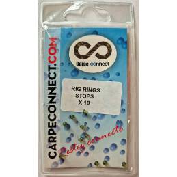 Rig Ring Stops x10 CarpeConnect, stoppeurs pour rig rings et hameçons carpe, accessoires de montage D-Rig et Blow Back Rig.