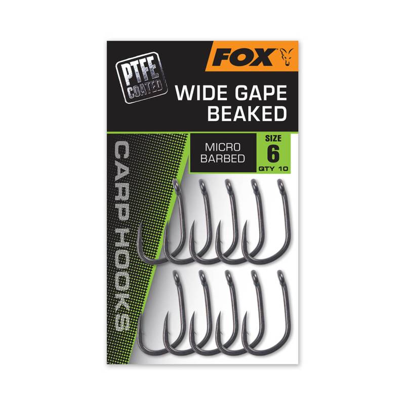 Fox Wide Gape Beaked Taille 8 Hameçons Pêche Carpe
