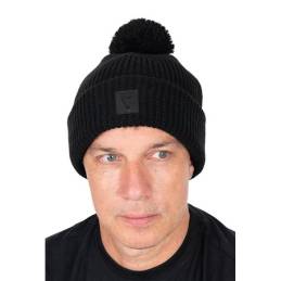 Fox Black HD Bobble bonnet noir à pompon taille unique pour pêche à la carpe en automne et hiver – WWW.CarpeConnect.Com