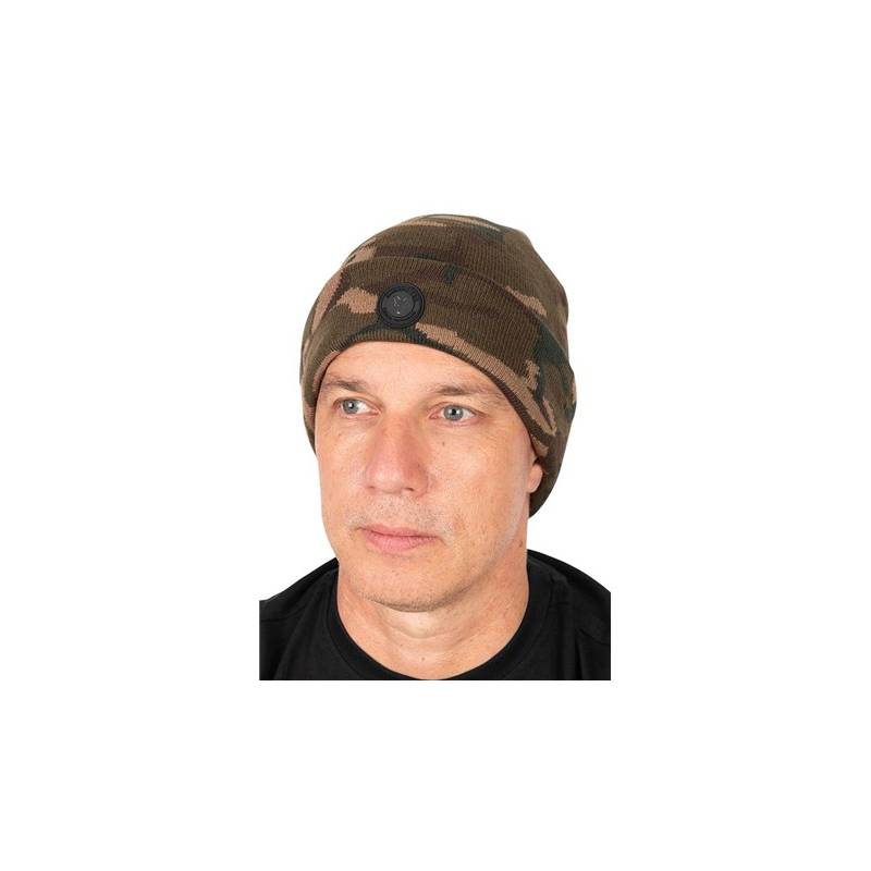 Fox Camo Sherpa Tec Beanie bonnet camouflage avec doublure Sherpa chaude pour pêche à la carpe – WWW.CarpeConnect.Com