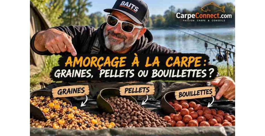 Amorçage carpe : graines, pellets ou bouillettes ?